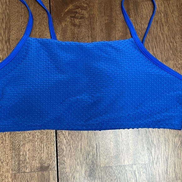 Blue Textured Two-Piece Bikini Set - Picture 2 of 6
